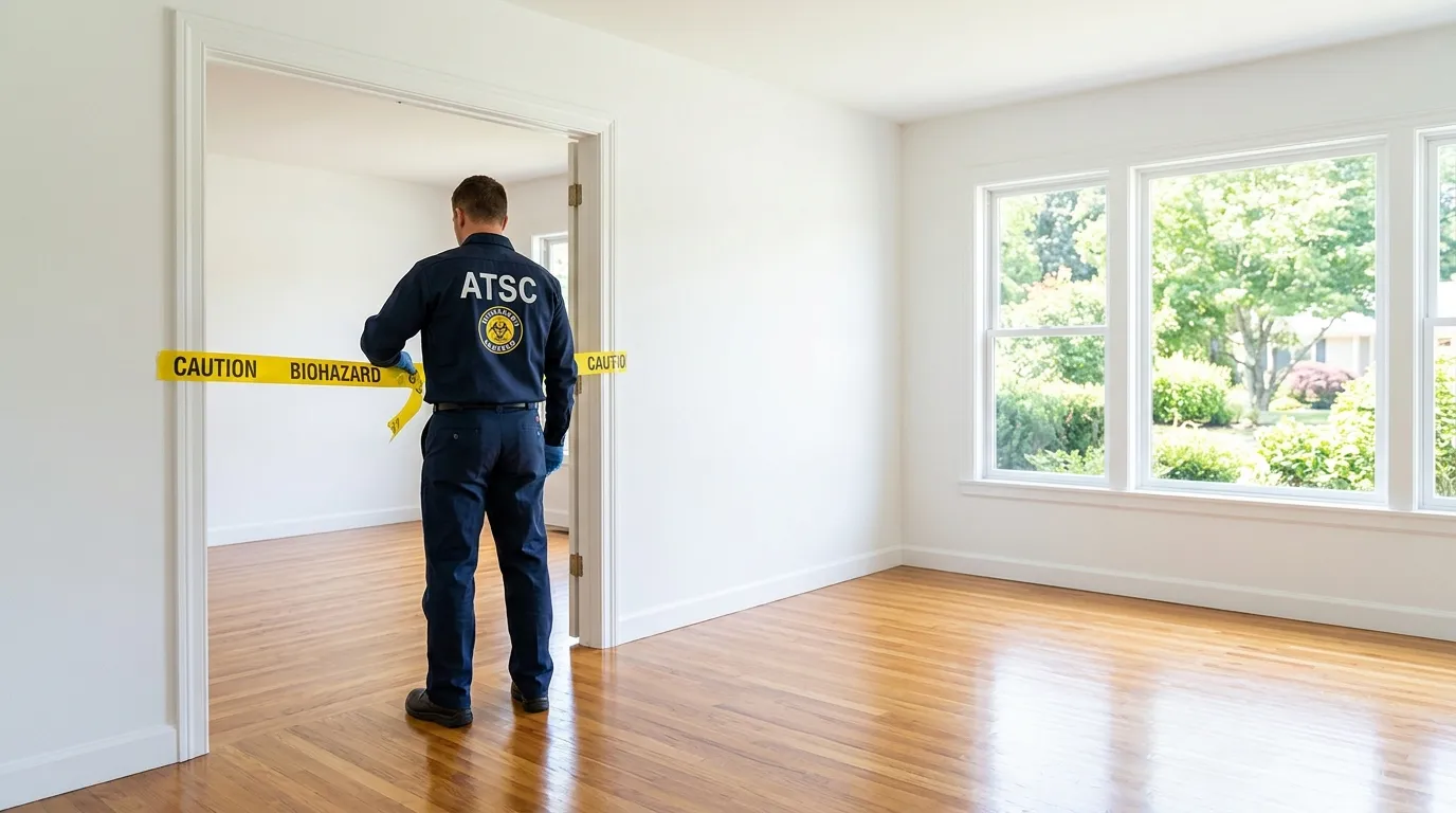 Certified biohazard cleanup crew performing Decomposition Cleanup in Longview